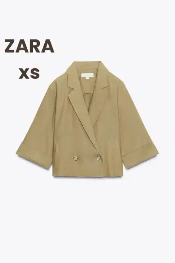 새상품 [ZARA] 린넨 혼방 더블 브레스트 크롭 자켓/xs
