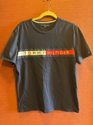 TOMMY HILFIGER 로고 프린트 T셔츠 네이비 L 사이즈