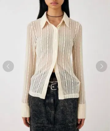 MOUSSY 마우지 SHEER LACE 셔츠 블라우스