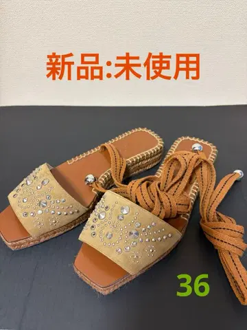 [ 새상품 미사용 ] JIMMY CHOO 스웨이드 레이스업 샌들 36