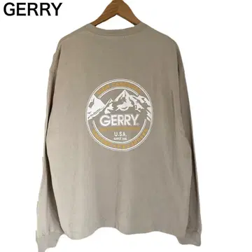 GERRY 모노마트 프린트 롱티 긴팔 백프린트 티셔츠 면 S