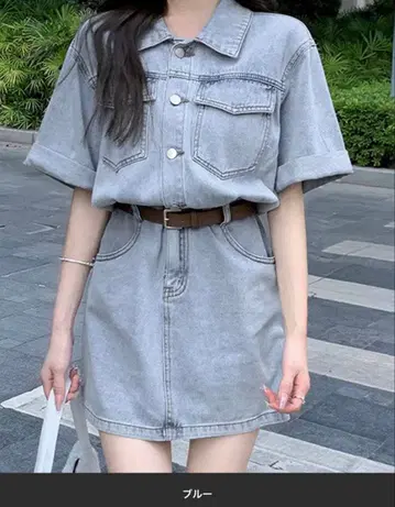 [ 미사용 새상품 ] 데님 원피스 (반팔)