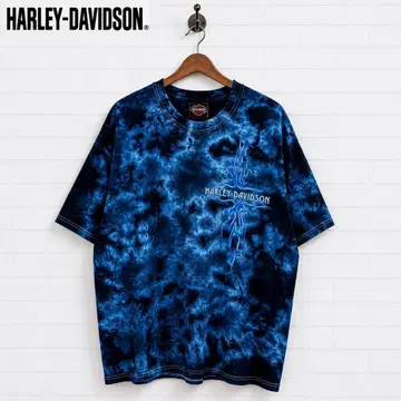 [새상품급] 레어 Harley-Davidson 티셔츠 블루 프레임 y2k