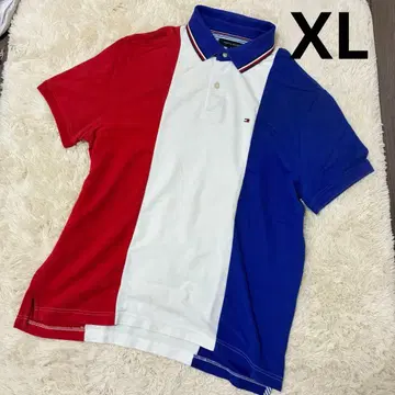 TOMMY HILFIGER 피케 셔츠 XL 컬러 블록 반팔 카노코