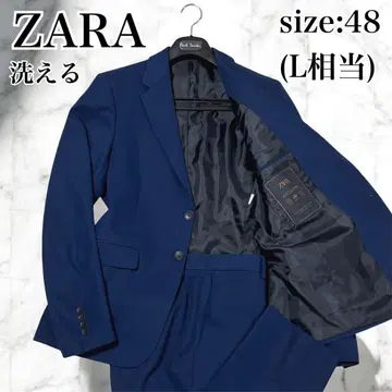새상품급 ZARA 자라 수트 셋업 워셔블 싱글 스트레치 블루 L