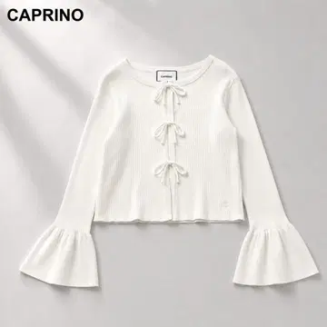CAPRINO Ribbon Flare 리본 가디건 화이트 40