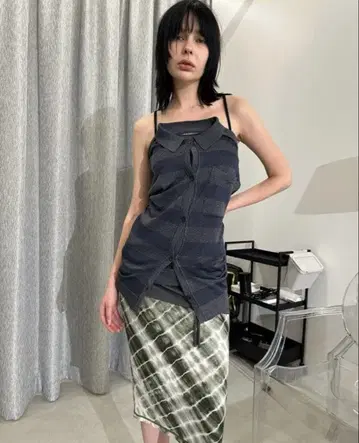 PERVERZE 25SS Braid Belt Layered Skirt
