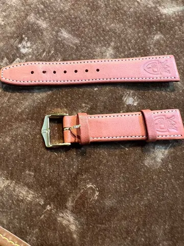 HIRSCH 가죽 시계 벨트 골드 버클 18mm 힐슈