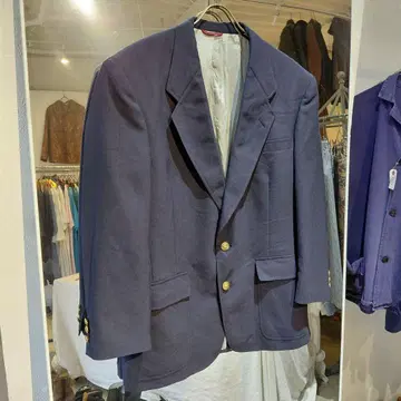 네이비 블레이저 골드 버튼 테일러드 자켓 Dillard's
