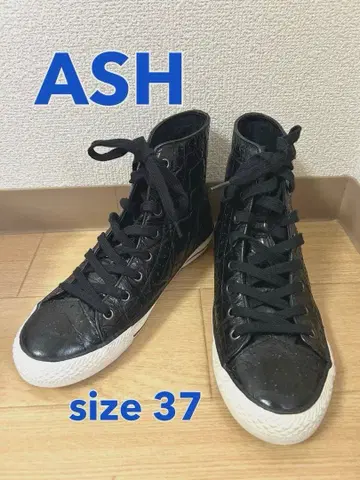 ASH 하이컷 스니커즈 악어 엠보싱 블랙 사이즈 37 아쉬