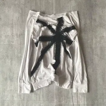 00s 유니언 잭풍 티셔츠 레이스 Y2K 헤이세이 갸루 그런지