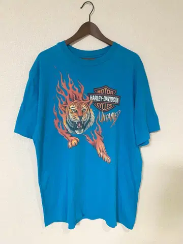 90s HarleyDavidson Flame Tiger 티셔츠 USA제