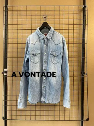 A VONTADE 아본타지 라이트 블루 데님 웨스턴 셔츠