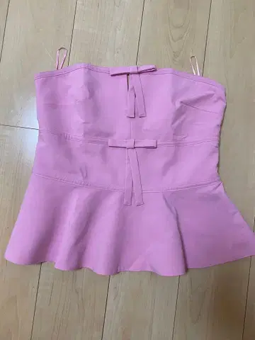 ZARA 리본 스트랩 레스 상의