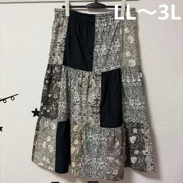[ 새상품 ] 윌리엄 모리스 패치워크 플레어 스커트 빅 사이즈 LL 3L