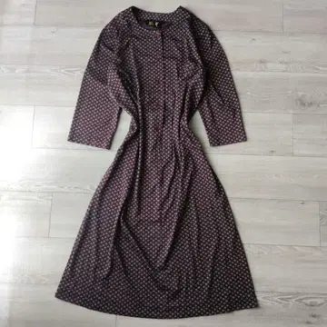 90s 빈티지 올 패턴 롱 원피스 코몬 무늬 일본제