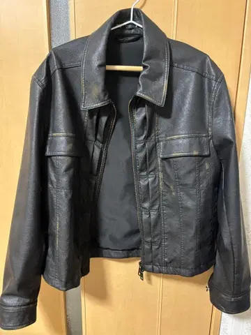 ZARA 인조 가죽 자켓 블랙
