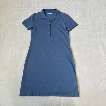 LACOSTE 라코스테 피케 셔츠 원피스 블루 38 악어 원포인트