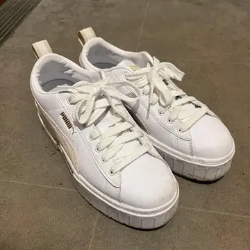 PUMA 통굽 스니커즈 화이트 골드