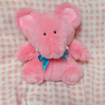피넛 클럽 레트로 핑크 코끼리 봉제 인형
