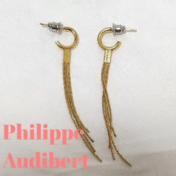 새상품급 PHILIPPE AUDIBERT 체인 귀걸이 골드 컬러