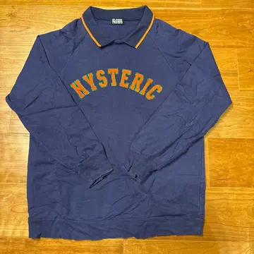 HYSTERIC GLAMOUR 폴로 옷깃 맨투맨 네이비