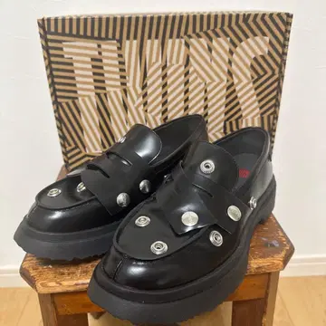 CAMPER TWINS 가죽 로퍼 스냅 버튼 박스 포함