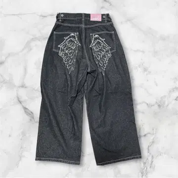 9090 Ninety Girl 블랙 데님 와이드 팬츠 가격 인하 가능
