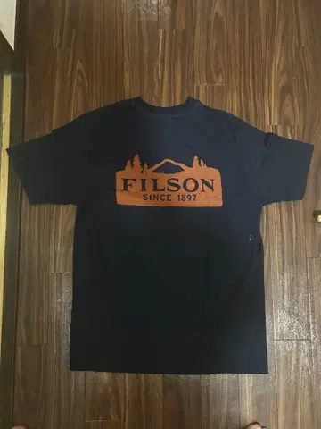 FILSON 로고 프린트 T셔츠 다크 네이비