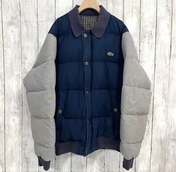 LACOSTE 리버서블 다운 자켓 네이비 그레이