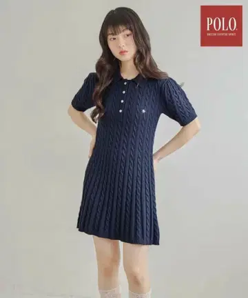 [ POLO BCS(폴로 비씨에스) ] 케이블 니트 원피스