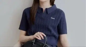 [최종 가격 인하] Chico 케이블 폴로 반팔 니트 네이비