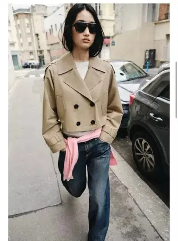 ZARA 숏 더블 브레스트 트렌치코트 M 사이즈