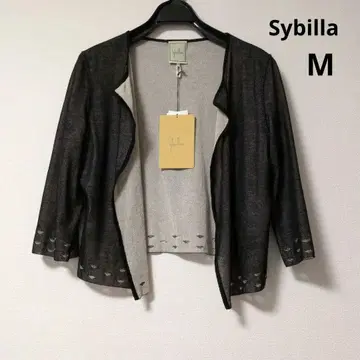 Sybilla 블랙 오부 소매 니트 가디건