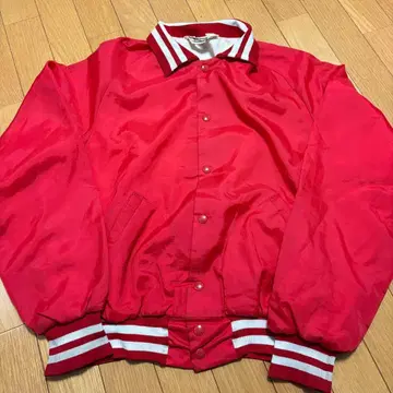 [ 미국제 ] 80s 80년대 새틴 바시티 자켓 빈티지 자켓 레드