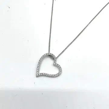 극미품 스와로브스키 SWAROVSKI 실버 오픈 하트 목걸이