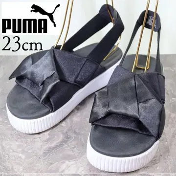 [새상품급] PUMA 푸마 23 스포츠 샌들 새틴 리본 통굽 블랙
