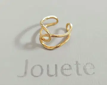Jouete 골드 컬러 더블 라인 비금속 반지