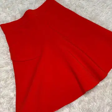 레드 발렌티노 하트 포켓 플레어 스커트 오렌지 40