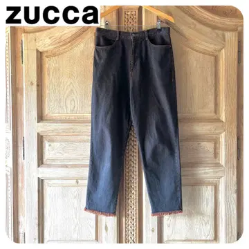 주카 zucca 데님 팬츠 청바지 L 밑단 프린지