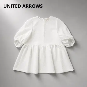 새상품급 UNITED ARROWS 자카드 페플럼 블라우스 화이트 38