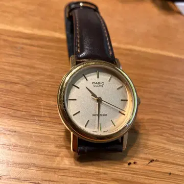 [ 작동 ] CASIO MTP-1095 골드 손목시계 브라운 벨트