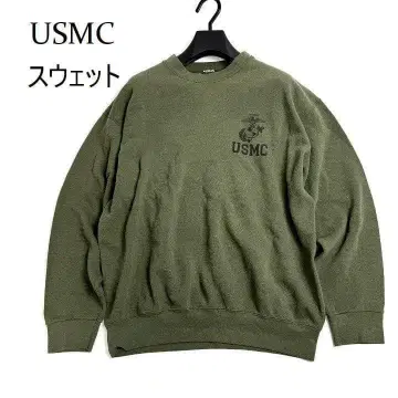 USMC 맨투맨 올리브 밀리터리 트레이닝복 크루넥 미군
