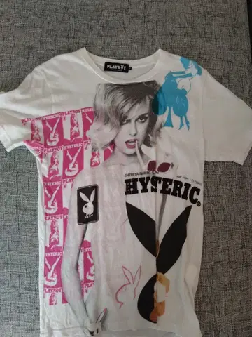 HYSTERIC GLAMOUR PLAYBOY 콜라보 T셔츠 S