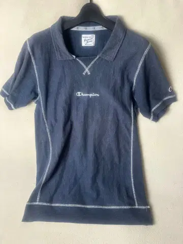 Champion Reverse Weave 피케 셔츠 네이비 L
