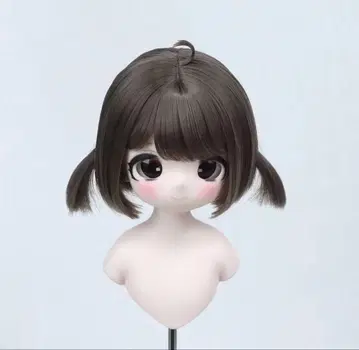 인형용 가발 7inch 짙은 갈색