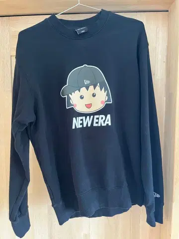 NEW ERA 마루코는 아홉살(치비 마루코짱) 콜라보 맨투맨 블랙 L