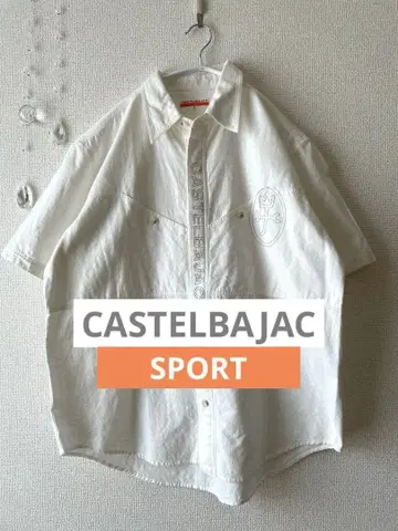CASTELBAJAC 반팔 셔츠 화이트 자수 로고
