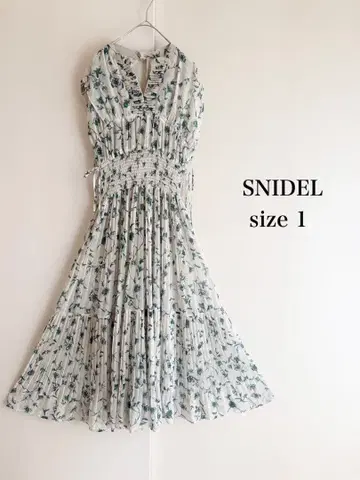 SNIDEL 허리 셔링 쉬폰 원피스