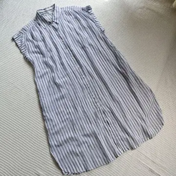 ZARA BASIC 스트라이프 슬리브리스 셔츠 원피스